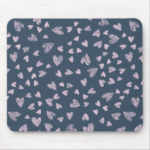 Mousepad Design de padrão de coração desenhado à mão