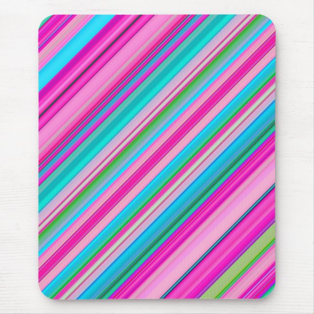 Mousepad Design de padrão de listra de arco-íris vibrante (Frente)
