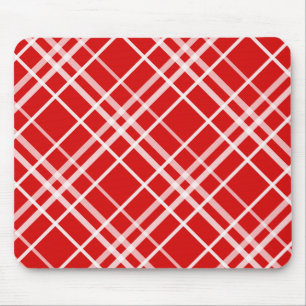 Mousepad Design de Padrão de Xadrez do Tartan Branco Vermel