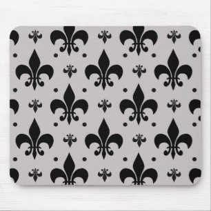 Mousepad Design de Padrão Fleur-de-lis - Fundo da cinza