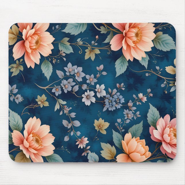 Mousepad Design de Padrão Floral do Eterno Elegante (Frente)
