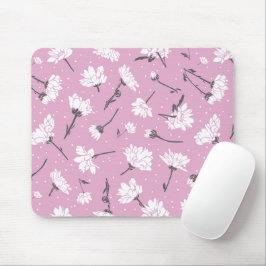 Mousepad Design de Padrão Floral Rosa - Arte Flor Elegante