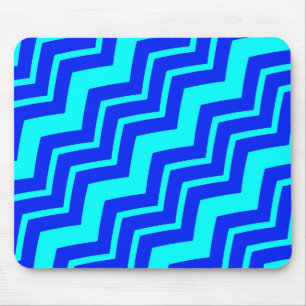 Mousepad Design de Padrão Zig Zag Chevron Azul