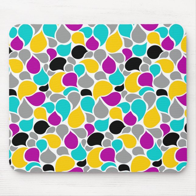 Mousepad Design de padrões de de  ininterruptos coloridos (Frente)