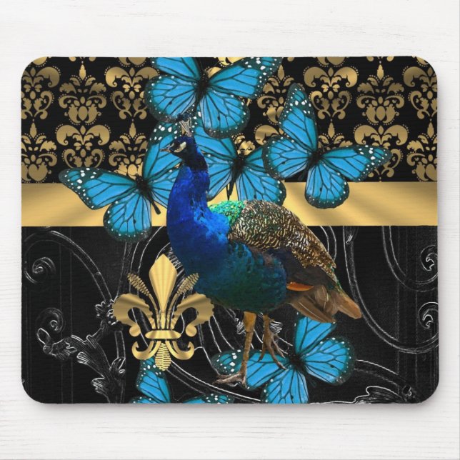 Mousepad design de pavão feminino bonito (Frente)
