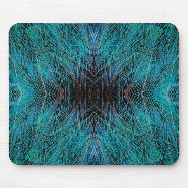 Mousepad Design de Pena Fractal do Pássaro do Paraíso (Frente)