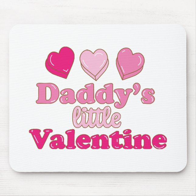 Mousepad design de Pequena Namorada do Papai com corações (Frente)