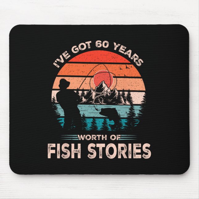 Mousepad Design de pesca legal com 60 anos de idade present (Frente)