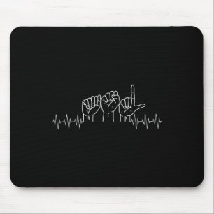 Mousepad Design de pulsação ASL para o dia surdo do assalto