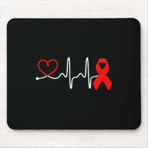 Mousepad Design de pulsação de fita vermelha para doenças c