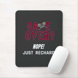 Mousepad Design de Recarga de Gamer Neon Game Over