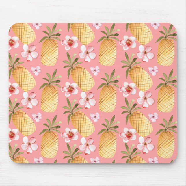 Mousepad Design de retrocesso tropical com abacaxi (Frente)