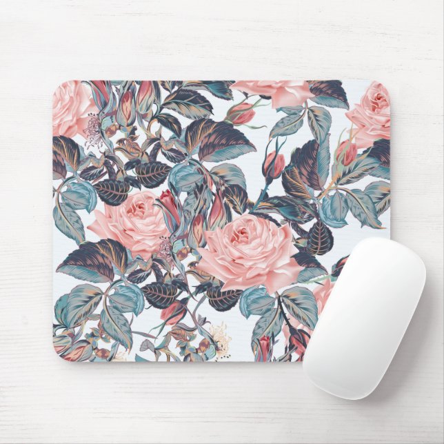 Mousepad Design de Rosa de cor rosa (Com mouse)