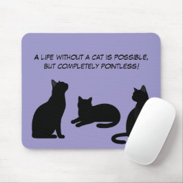 Mousepad Design de Silhuetas de Animais Fofos - Gatos 1 + t