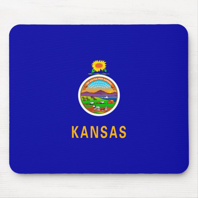 Mousepad Design de Sinalizador do Estado do Kansas (Frente)
