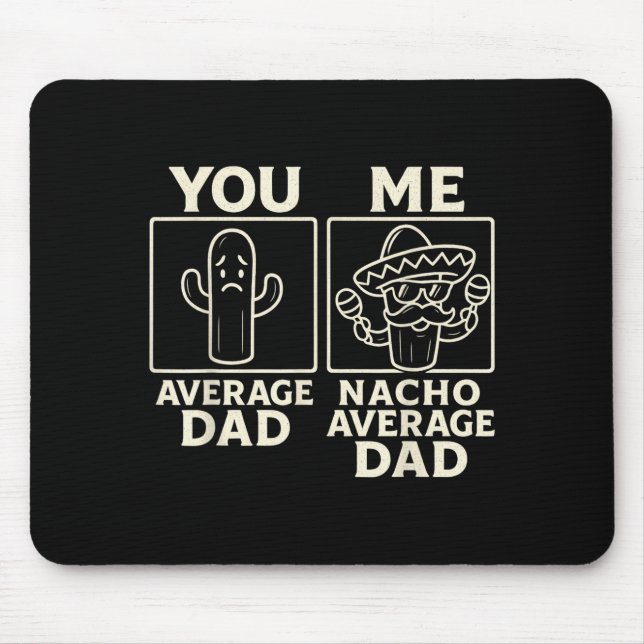 Mousepad design de sombrero de cacto divertido do papai méd (Frente)