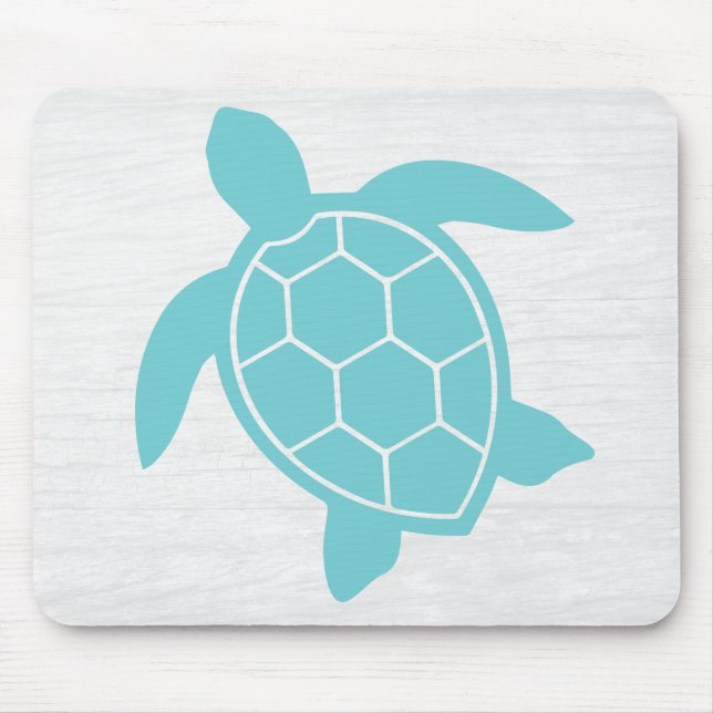 Mousepad Design de Tartaruga-do-mar no oceano Seafoam Verde (Frente)