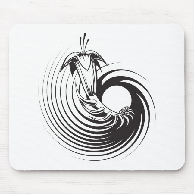 Mousepad Design de Tatuagem de Planta Espiral (Frente)