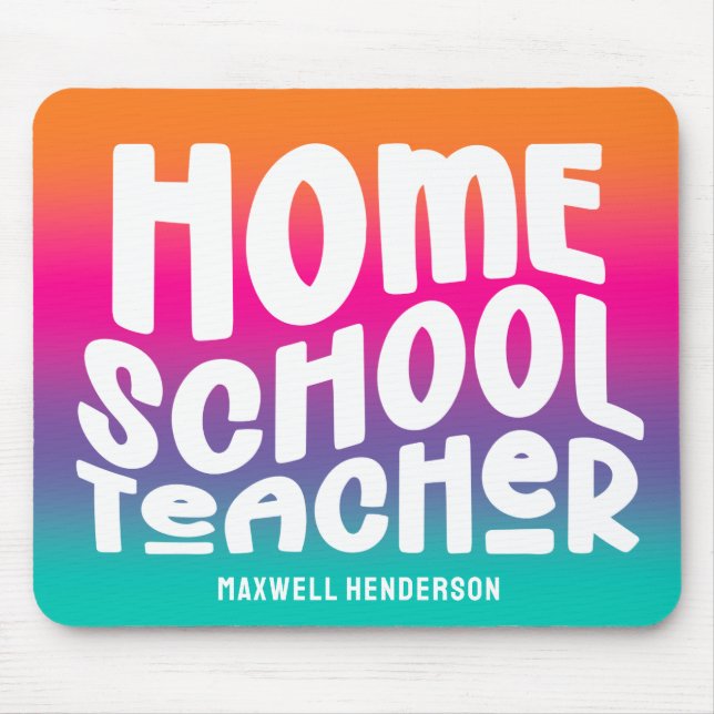 Mousepad Design de Texto para Professora de Homeschool com  (Frente)