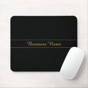 Mousepad Design de texto preto e dourado personalizável sim