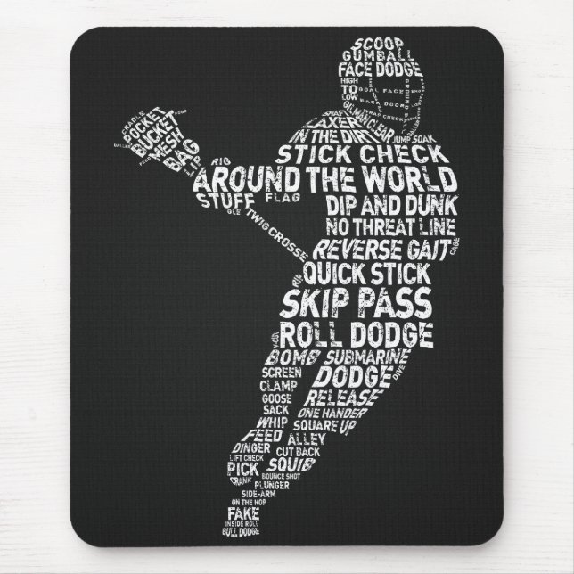 Mousepad Design de Tipografia de Lacrosse (Frente)