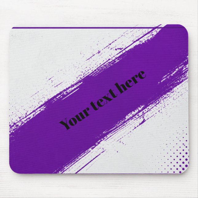 Mousepad Design de Tipografia Personalizado Roxo Branco (Frente)