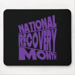 Mousepad Design de Tipografia Roxa do Mês de Recuperação