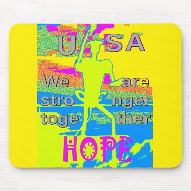 Mousepad DESIGN de Unidade dos EUA: Esperança e força (Frente)