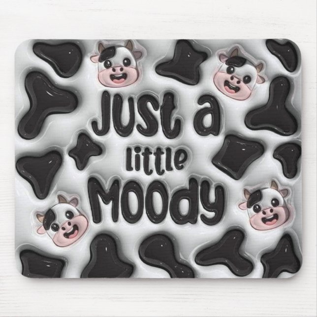 Mousepad Design de Vaca Adorável (Frente)