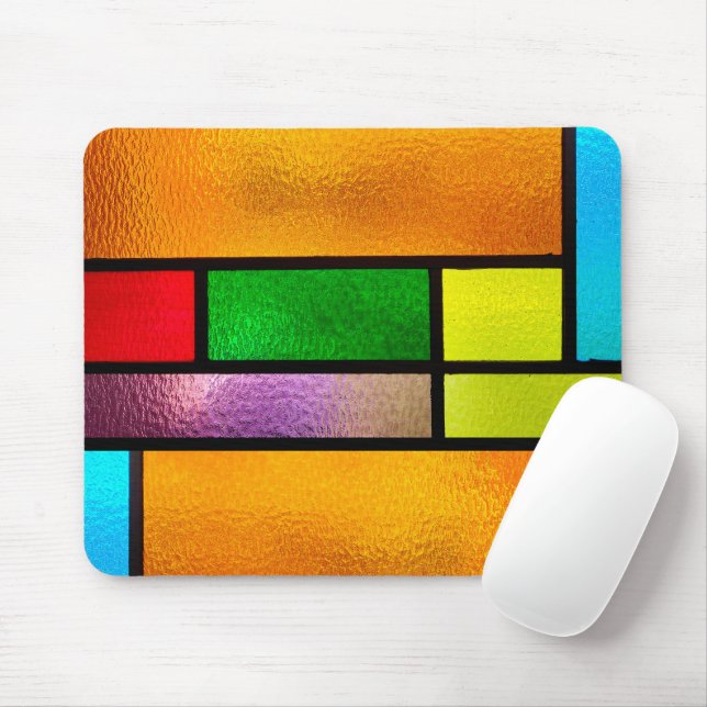 Mousepad Design de vidro colorido (Com mouse)