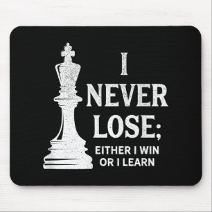 Mousepad Design De Xadrez Clássico, Eu Nunca Perder; Eu Ou