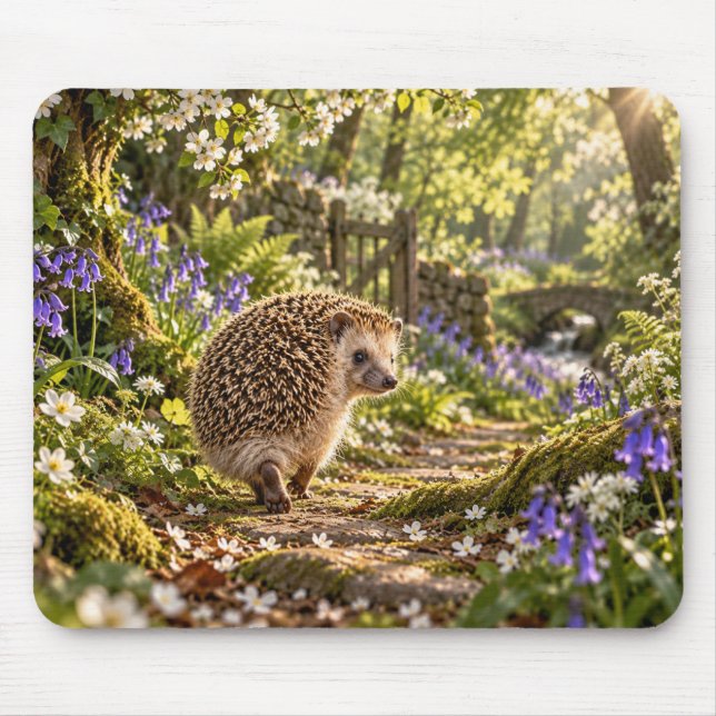 Mousepad Design deouriço-cacheiro em Caminho Florestal (Frente)