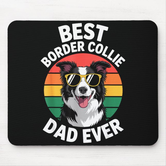 Mousepad Design Divertido de Border Collie para Homens Pai  (Frente)