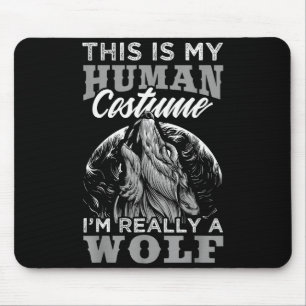 Mousepad Design Divertido de Lobo Fantasia Humana Eu Sou um