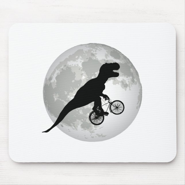 Mousepad Design Divertido de T-Rex Voando na Lua (Frente)