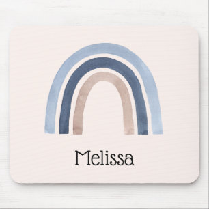 Mousepad Design do Arco-Íris Azul e Pêssego