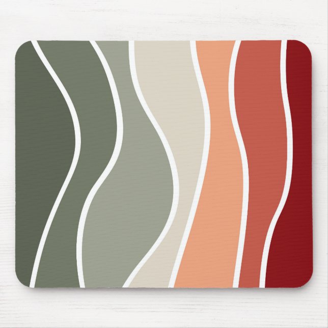 Mousepad Design do estilo retrô verde e vermelho (Frente)