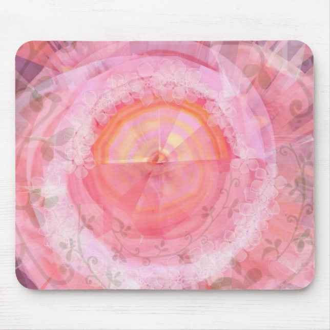 Mousepad Design do "fractal" do rosa (Frente)