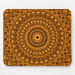 Mousepad Design do fractal dos spirles de Brown & de ouro
