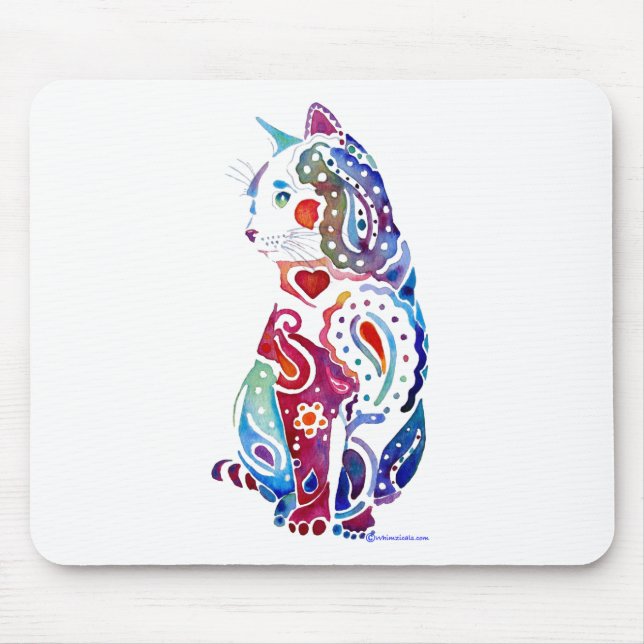 Mousepad Design do gato de Paisley (Frente)