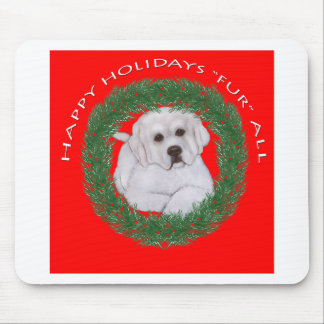 Mousepad Design do Natal do filhote de cachorro de grandes