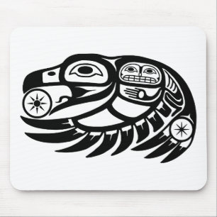 Mousepad Design do nativo americano do corvo
