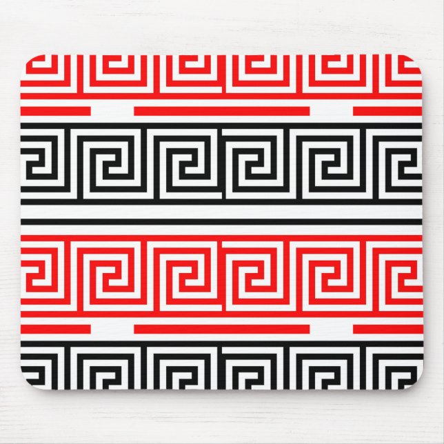Mousepad Design do Padrão de Frete preto branco vermelho gr (Frente)
