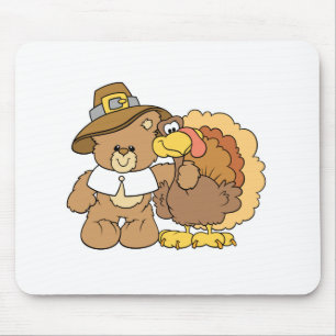 Mousepad design do ursinho de pelúcia de ação de graças
