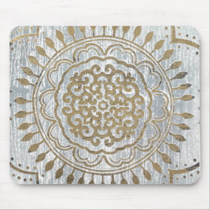 Mousepad Design Dourado de Mandala