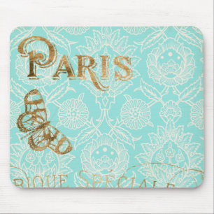 Mousepad Design Dourado Vintage Paris