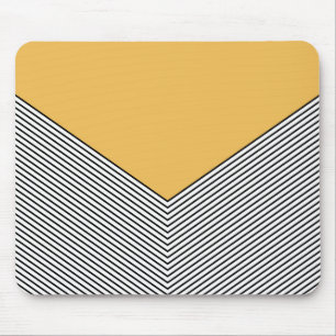 Mousepad Design e triângulo amarelo, preto e branco