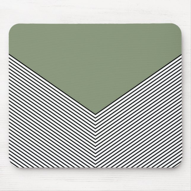 Mousepad Design e triângulo verde do fogão preto e branco (Frente)