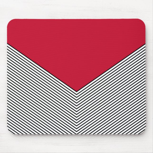 Mousepad Design e triângulo vermelho, preto e branco (Frente)