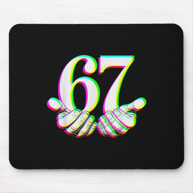 Mousepad Design engraçado 67 Mão Seis Sete Meme Gen Alpha G (Frente)